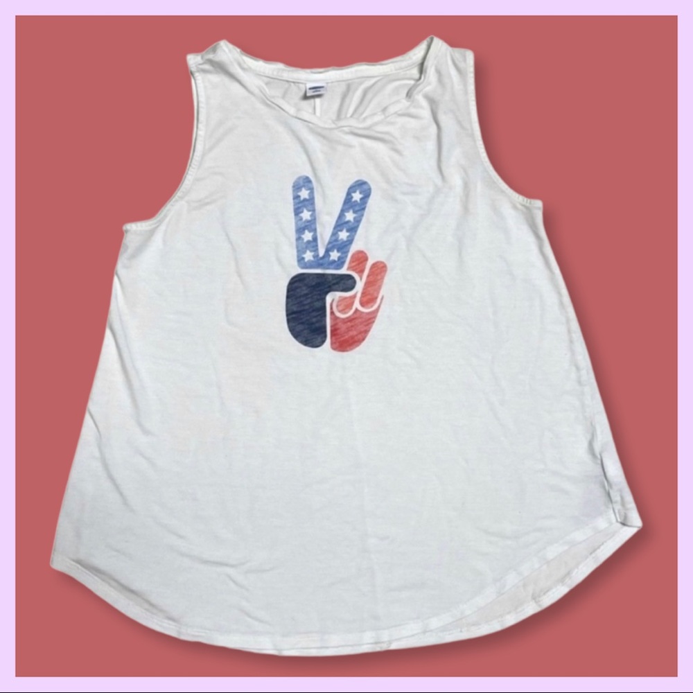 Peace Sign American Flag Tank Top